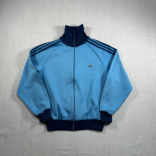 80s adidas トラックジャケット 水色 デサント製  4号 ad-t-2505-020