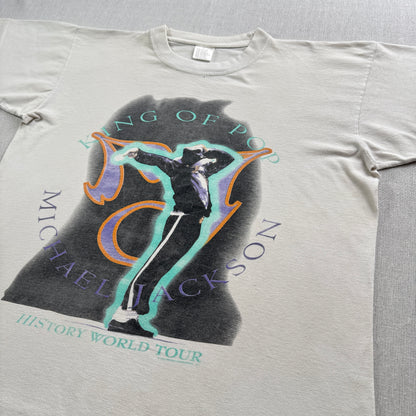 90s マイケルジャクソン KING OF POP HISTORY WORLD TOUR 1996 Michael Jackson バンドT ツアー 白 XL ba-t-2505-006