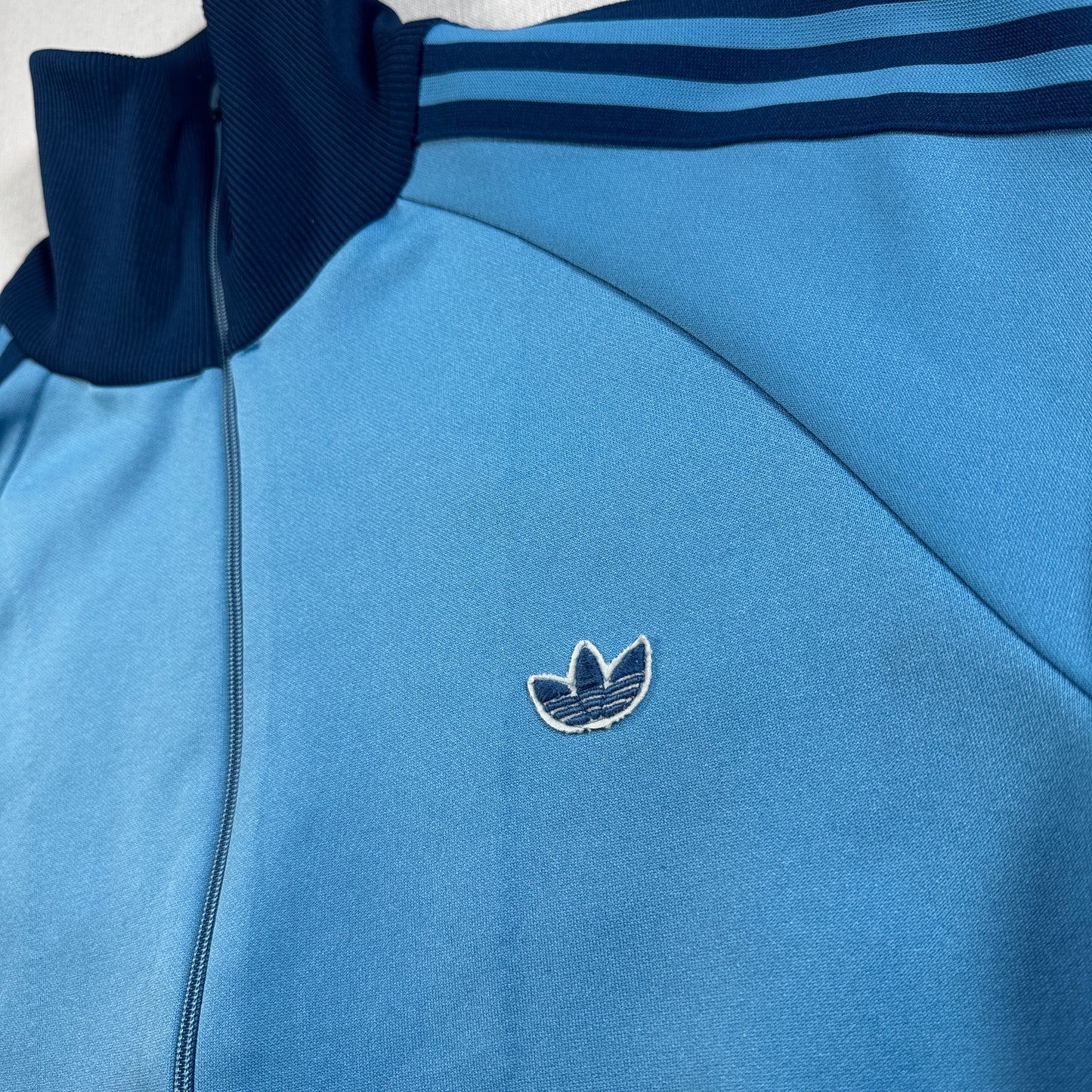 80s adidas トラックジャケット 水色 デサント製  4号 ad-t-2505-020