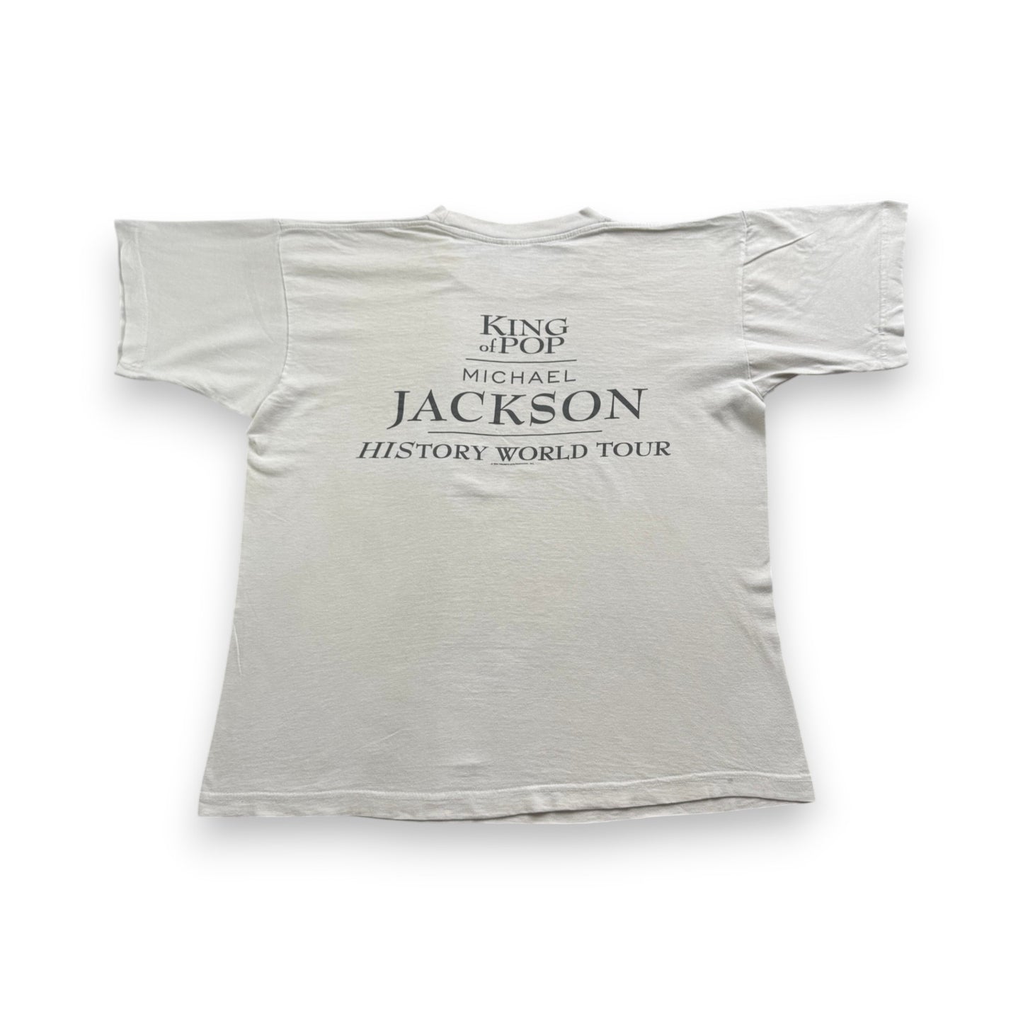 90s マイケルジャクソン KING OF POP HISTORY WORLD TOUR 1996 Michael Jackson バンドT ツアー 白 XL ba-t-2505-006