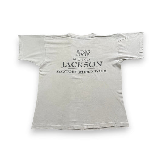 90s マイケルジャクソン KING OF POP HISTORY WORLD TOUR 1996 Michael Jackson バンドT ツアー 白 XL ba-t-2505-006