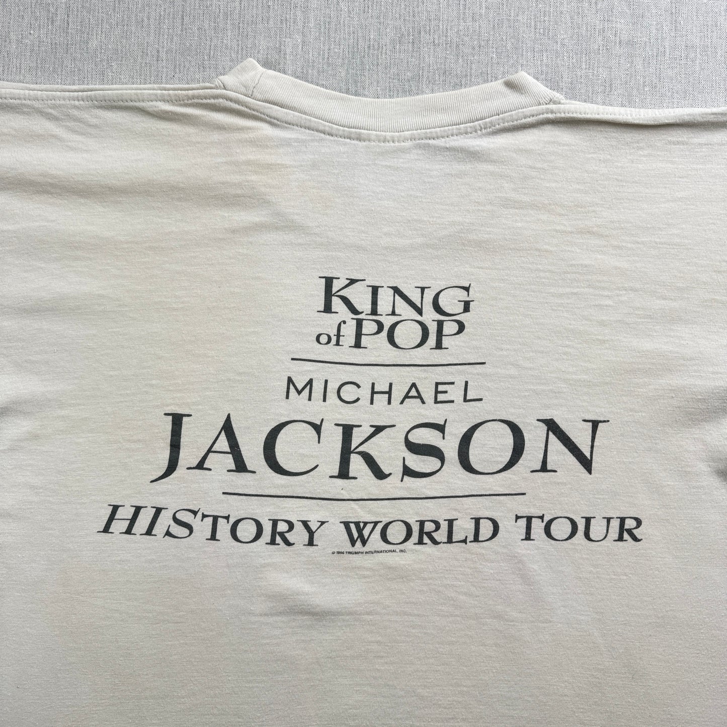 90s マイケルジャクソン KING OF POP HISTORY WORLD TOUR 1996 Michael Jackson バンドT ツアー 白 XL ba-t-2505-006