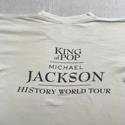 90s マイケルジャクソン KING OF POP HISTORY WORLD TOUR 1996 Michael Jackson バンドT ツアー 白 XL ba-t-2505-006