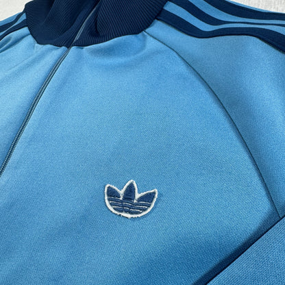 80s adidas トラックジャケット 水色 デサント製  4号 ad-t-2505-020