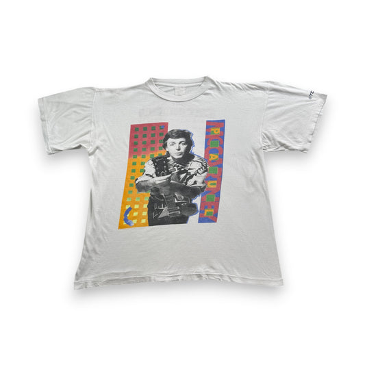 80s 90s ポールマッカートニー Tシャツ Paul McCartney バンドT 1989 1990 白 TDK シングルステッチ BROCKUM ba-t-2505-007