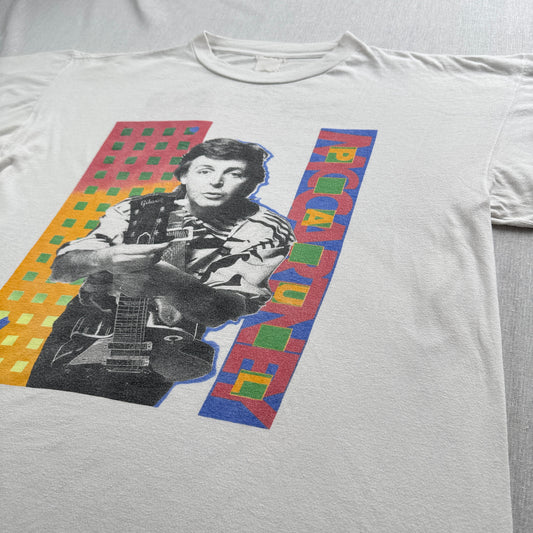 80s 90s ポールマッカートニー Tシャツ Paul McCartney バンドT 1989 1990 白 TDK シングルステッチ BROCKUM ba-t-2505-007