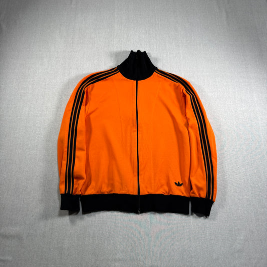 70s adidas トラックジャケット オレンジ デサント 西ドイツ製  4号 ad-t-2505-021