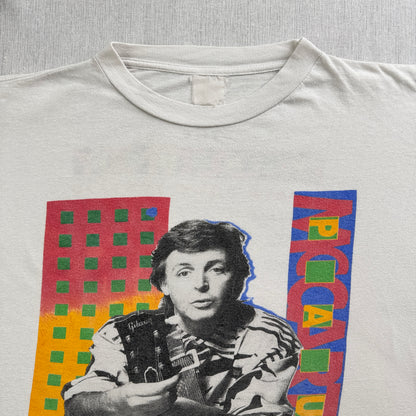 80s 90s ポールマッカートニー Tシャツ Paul McCartney バンドT 1989 1990 白 TDK シングルステッチ BROCKUM ba-t-2505-007
