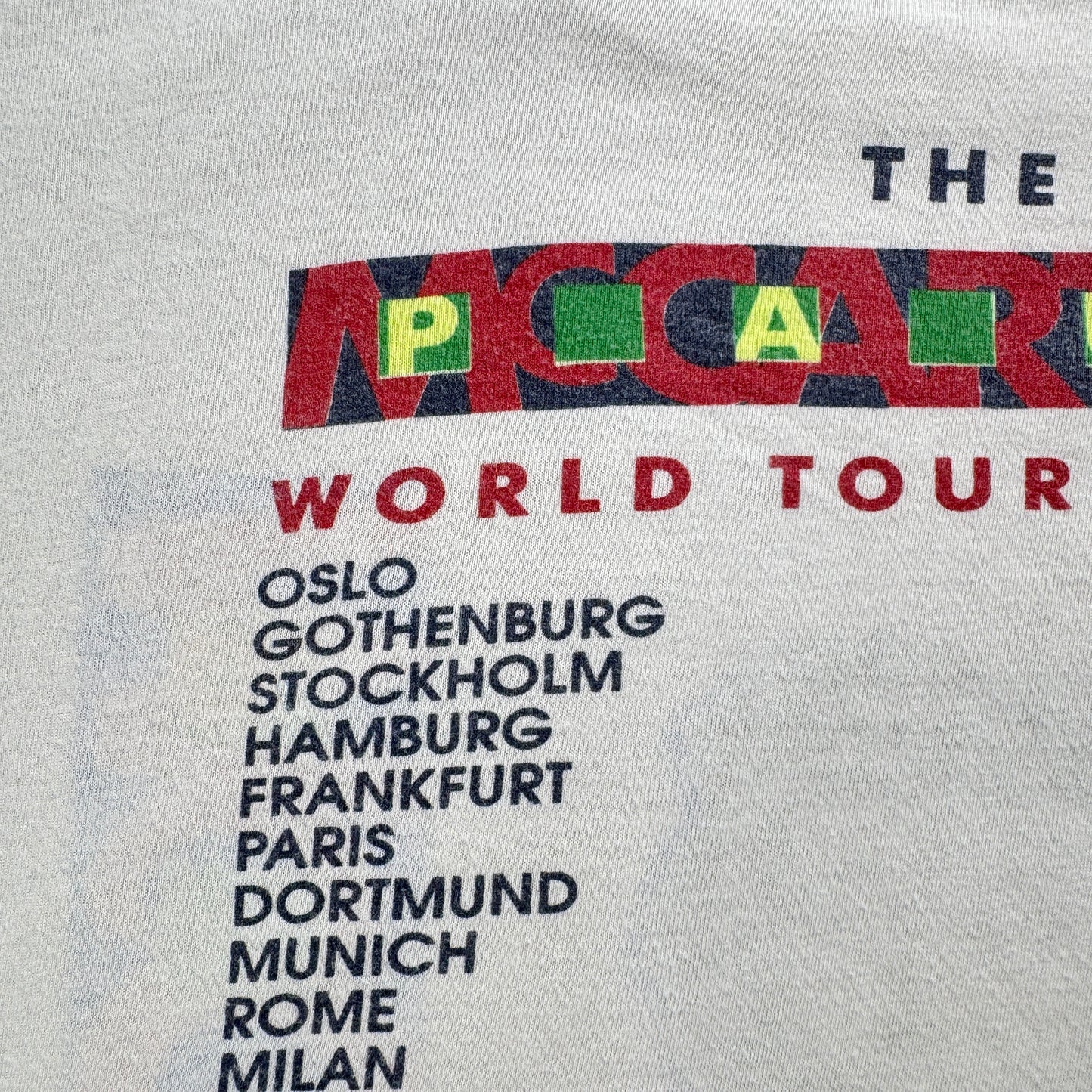 80s 90s ポールマッカートニー Tシャツ Paul McCartney バンドT 1989 1990 白 TDK シングルステッチ BROCKUM ba-t-2505-007