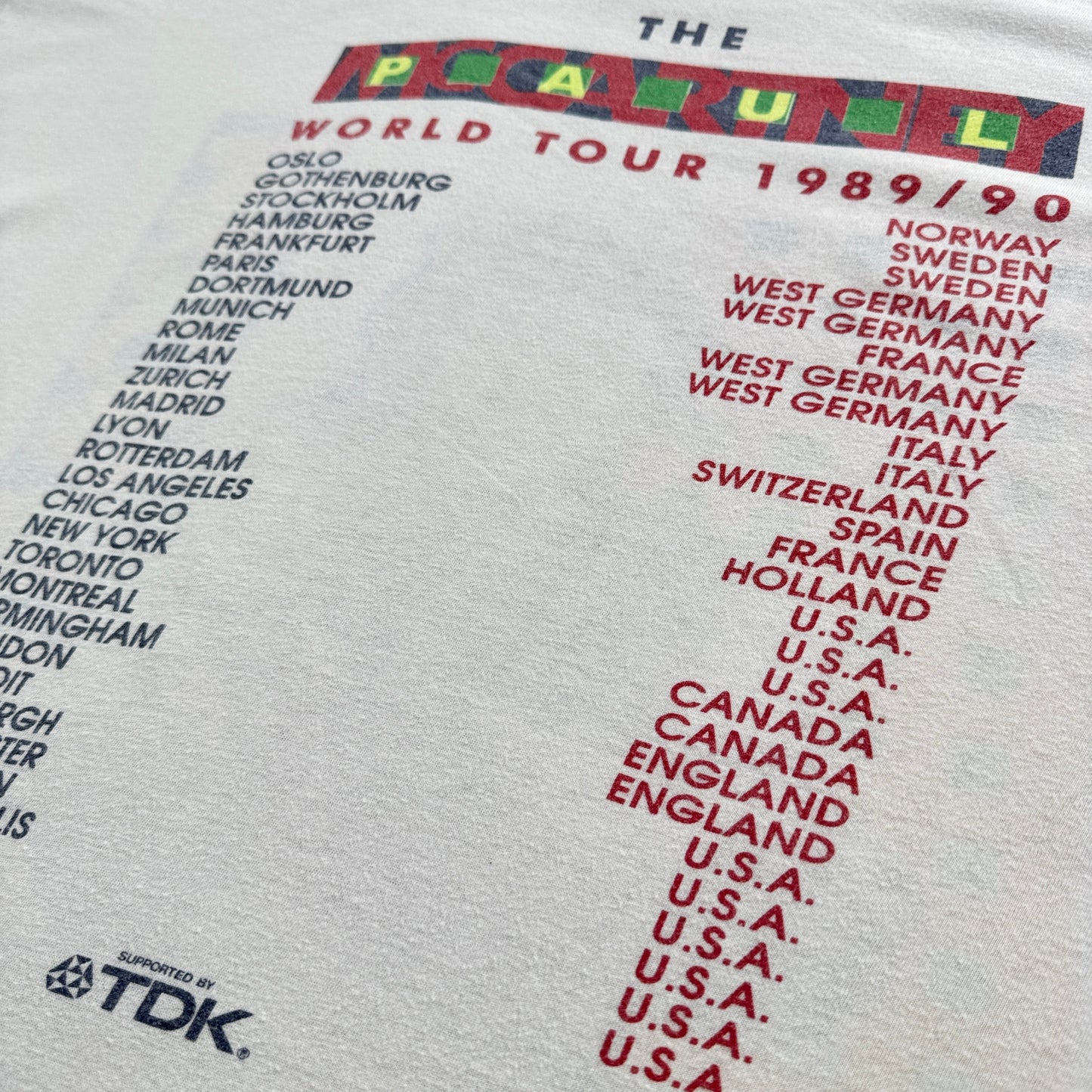 80s 90s ポールマッカートニー Tシャツ Paul McCartney バンドT 1989 1990 白 TDK シングルステッチ BROCKUM ba-t-2505-007