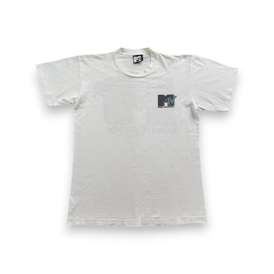 90s USA製 MTV Tシャツ 白 1991 1992 Nirvana レッチリ ガンズ ba-t-2505-021
