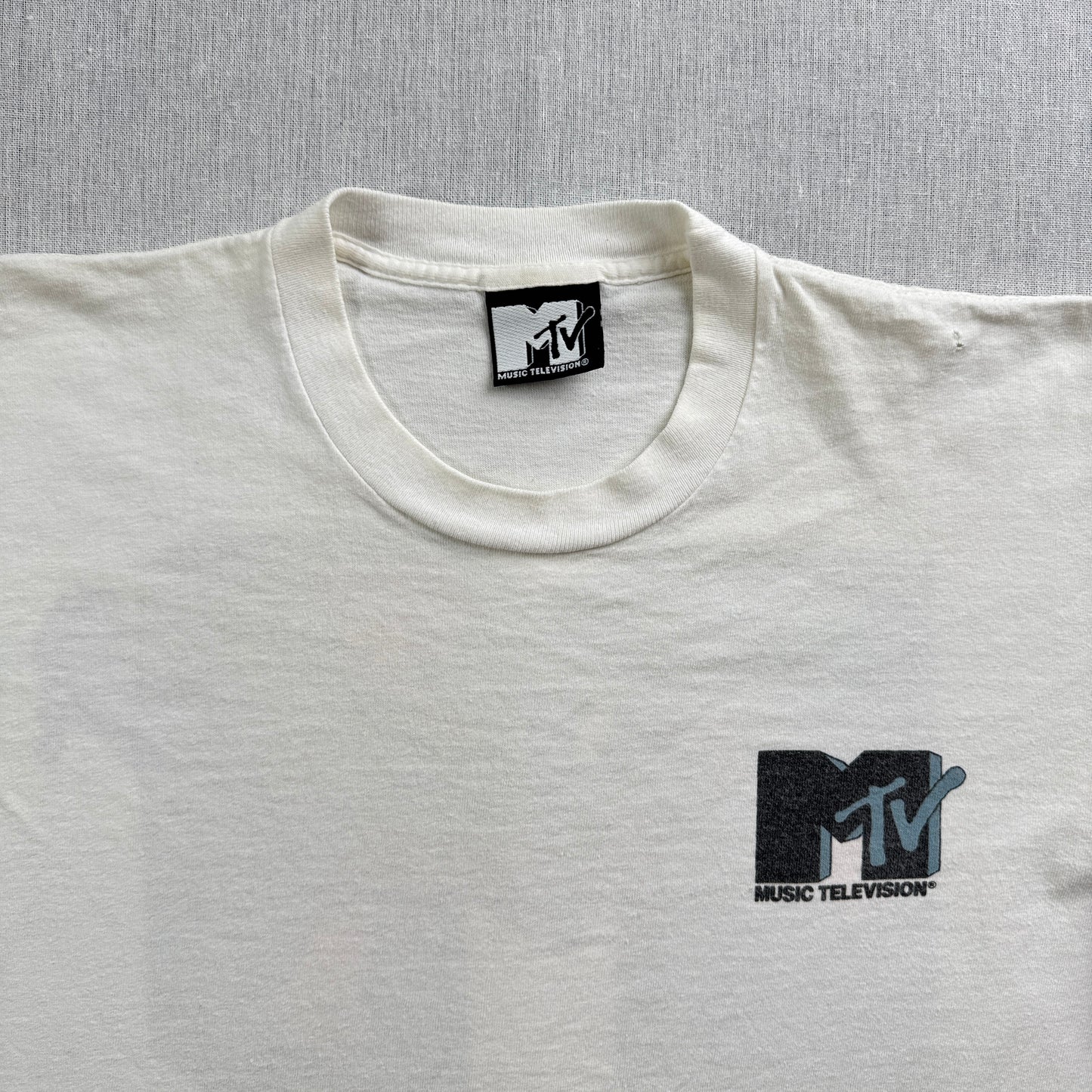 90s USA製 MTV Tシャツ 白 1991 1992 Nirvana レッチリ ガンズ ba-t-2505-021