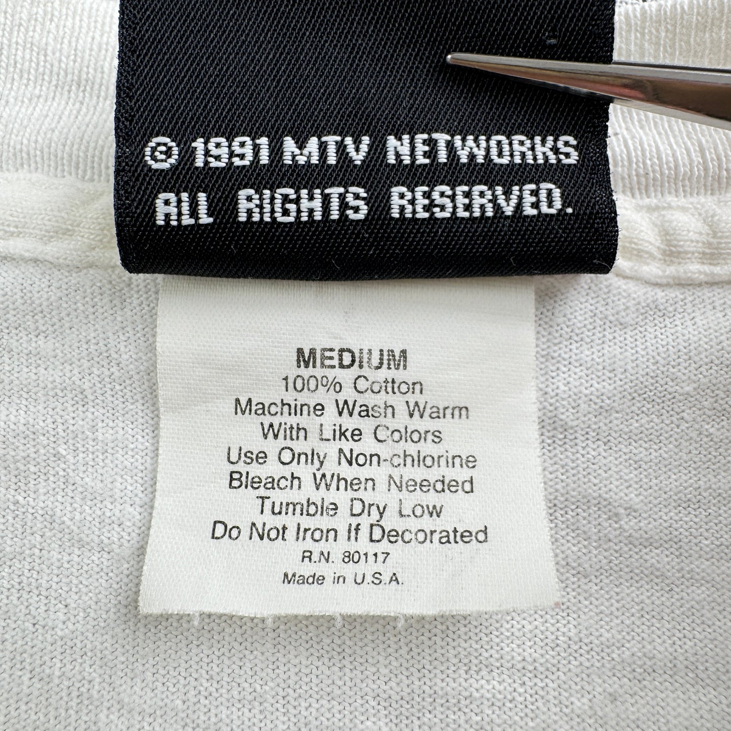 90s USA製 MTV Tシャツ 白 1991 1992 Nirvana レッチリ ガンズ ba-t-2505-021