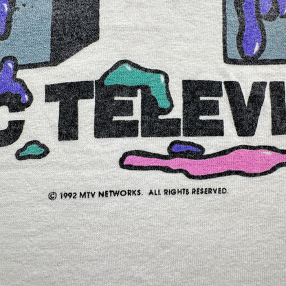 90s USA製 MTV Tシャツ 白 1991 1992 Nirvana レッチリ ガンズ ba-t-2505-021