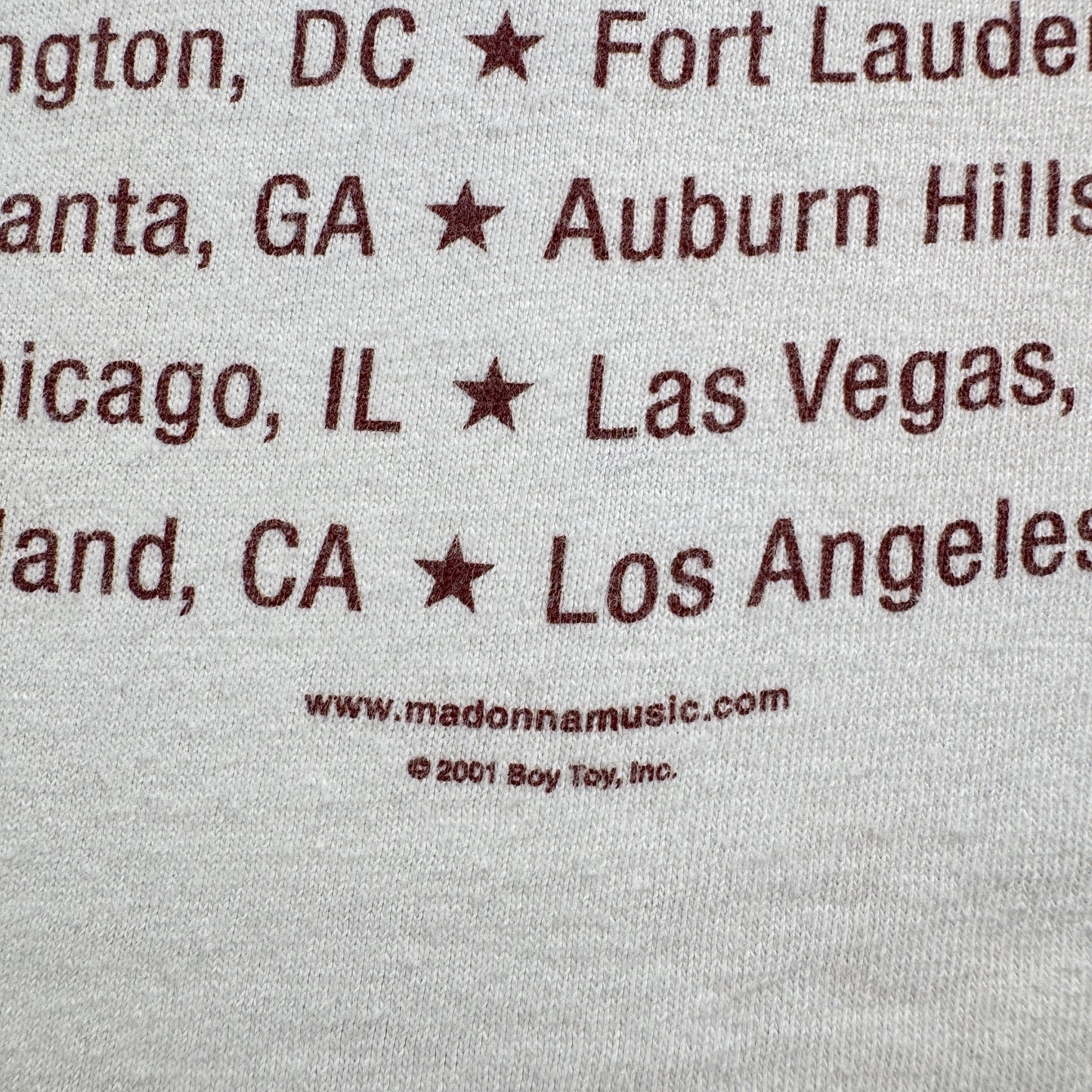 00s Madonna マドンナ ワールドツアー Tシャツ 2001 boy toy バンドT 白 M オールスポーツ ba-t-2505-023