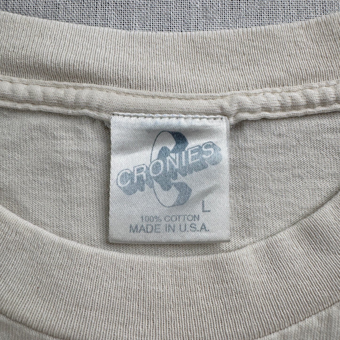 90s ビートルズ The beatles バンドT Tシャツ USA製 L ベージュ ブラウン ジョンレノン CRONIES ba-t-2505-024