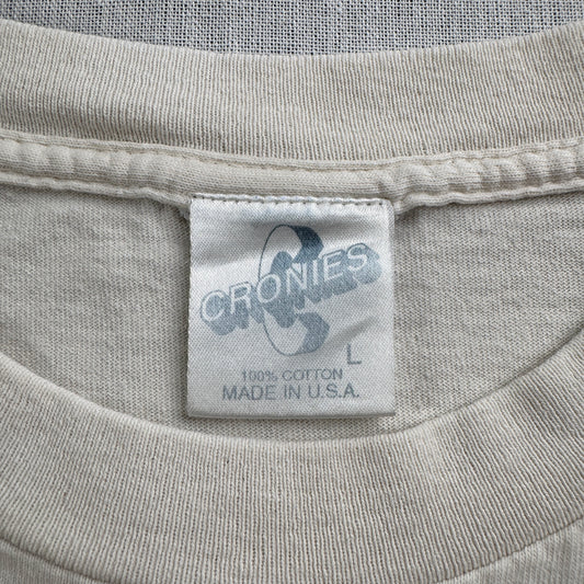 90s ビートルズ The beatles バンドT Tシャツ USA製 L ベージュ ブラウン ジョンレノン CRONIES ba-t-2505-024