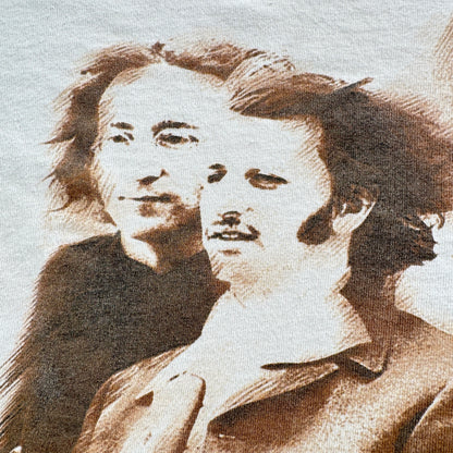 90s ビートルズ The beatles バンドT Tシャツ USA製 L ベージュ ブラウン ジョンレノン CRONIES ba-t-2505-024