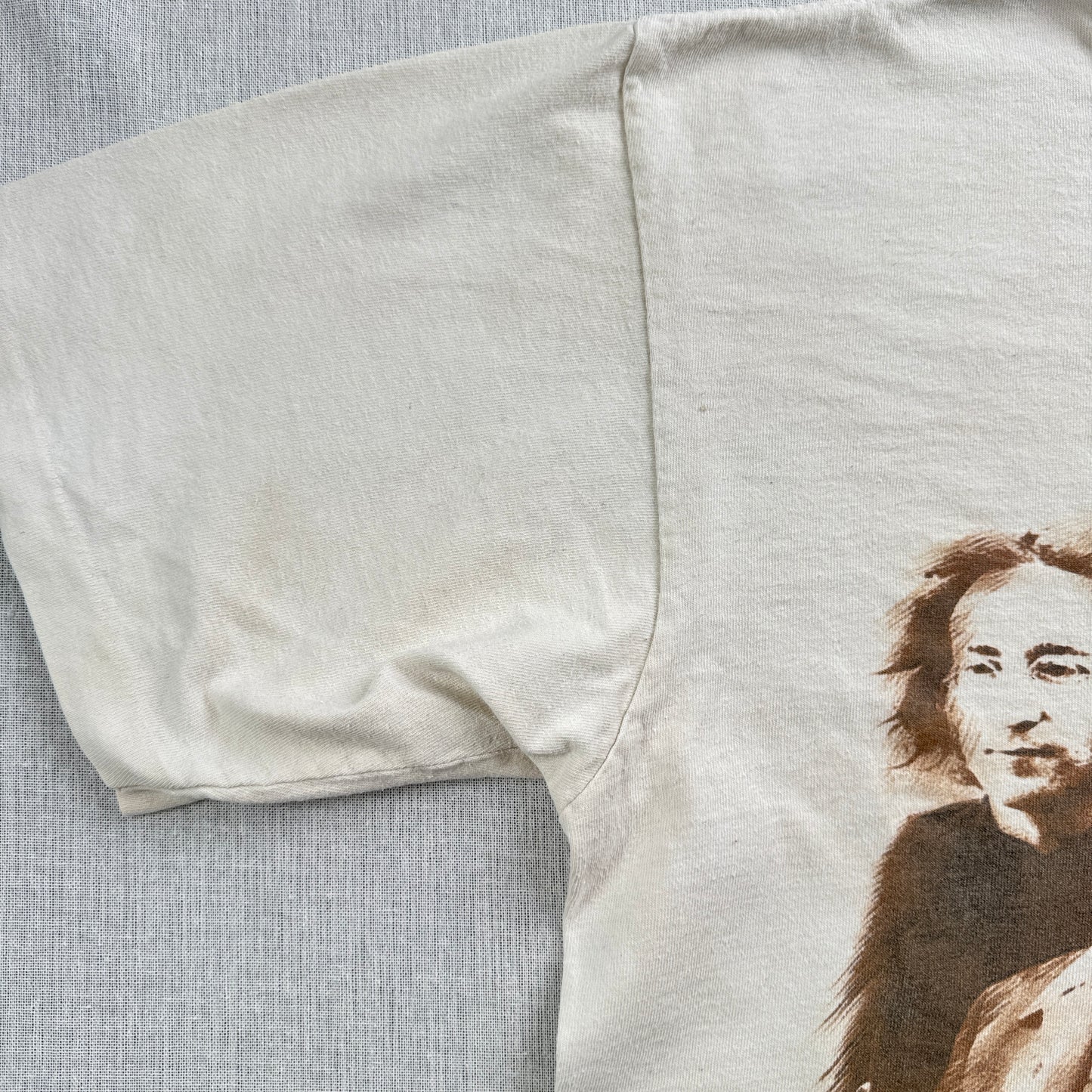 90s ビートルズ The beatles バンドT Tシャツ USA製 L ベージュ ブラウン ジョンレノン CRONIES ba-t-2505-024