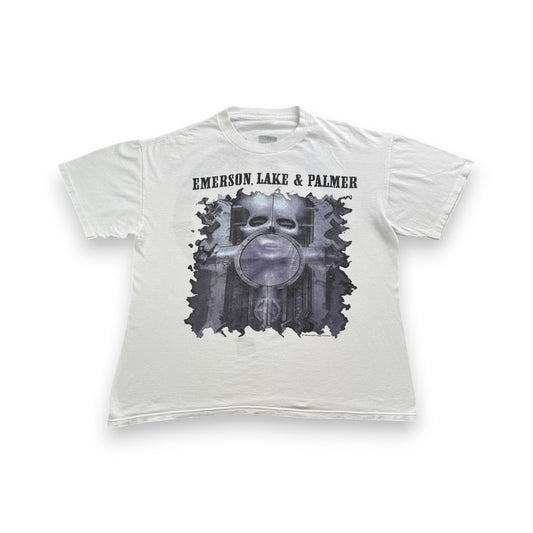 90s エマーソン レイク & パーマー Tシャツ 1992 恐怖の頭脳改革 EMERSON LAKE & PALMER 白 シングルステッチ プログレ ELP ba-t-2505-025