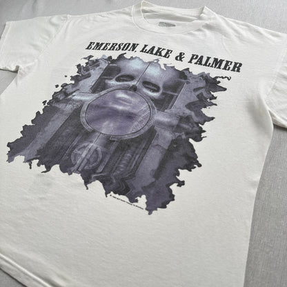 90s エマーソン レイク & パーマー Tシャツ 1992 恐怖の頭脳改革 EMERSON LAKE & PALMER 白 シングルステッチ プログレ ELP ba-t-2505-025