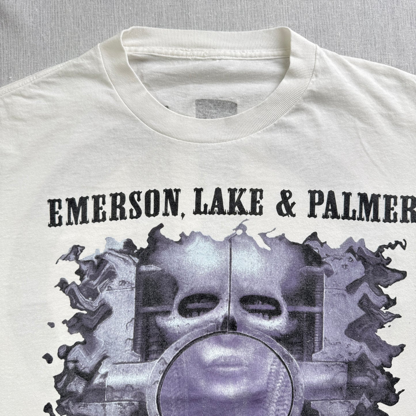 90s エマーソン レイク & パーマー Tシャツ 1992 恐怖の頭脳改革 EMERSON LAKE & PALMER 白 シングルステッチ プログレ ELP ba-t-2505-025