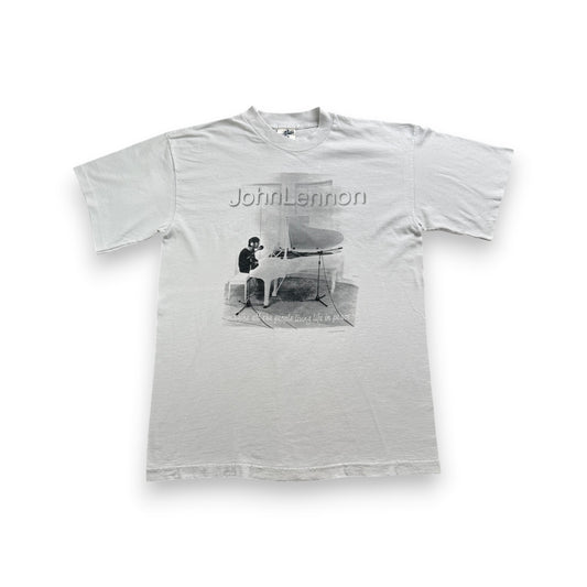 90s ジョンレノン imagine Tシャツ Peter Fordham フォトT ピアノ JOHN LENNON オノヨーコ 1997 CRONIES L バンドT ba-t-2505-028