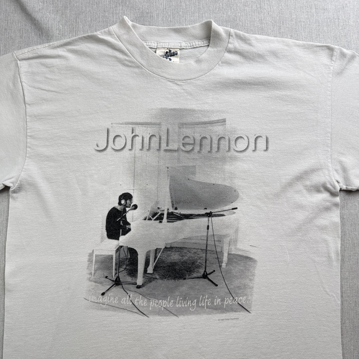 90s ジョンレノン imagine Tシャツ Peter Fordham フォトT ピアノ JOHN LENNON オノヨーコ 1997 CRONIES L バンドT ba-t-2505-028