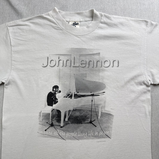 90s ジョンレノン imagine Tシャツ Peter Fordham フォトT ピアノ JOHN LENNON オノヨーコ 1997 CRONIES L バンドT ba-t-2505-028