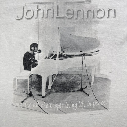 90s ジョンレノン imagine Tシャツ Peter Fordham フォトT ピアノ JOHN LENNON オノヨーコ 1997 CRONIES L バンドT ba-t-2505-028