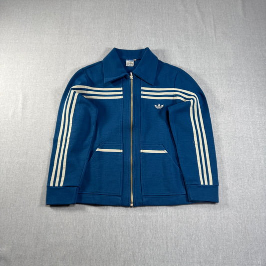 60s adidas ガイコツジャージ 西ドイツ製 ブルー 40 ad-t-2505-023