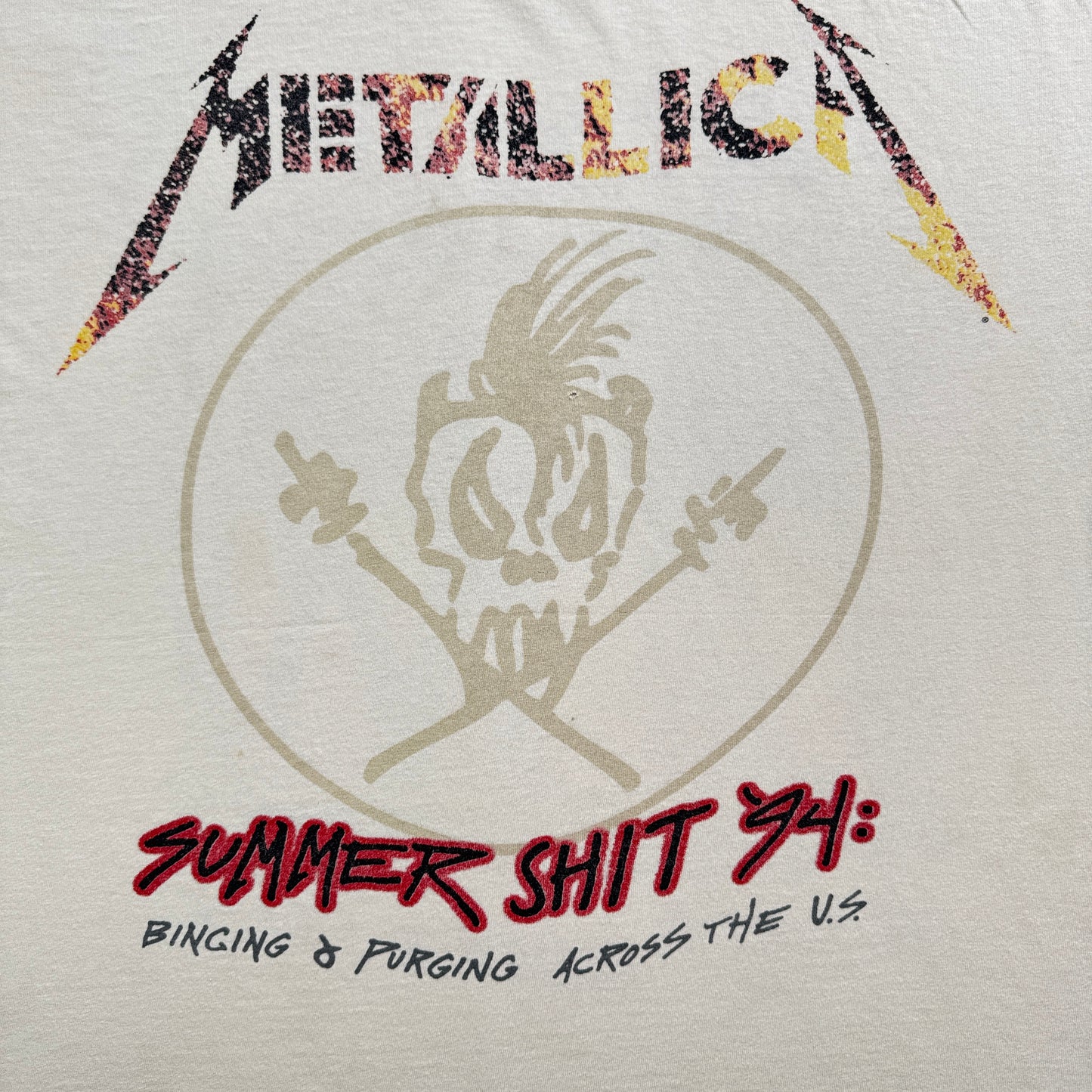 90s METALLICA SUMMER SHIT メタリカ 1994 TULTEX live shit 白 バンドT Tシャツ XL ba-t-2505-033