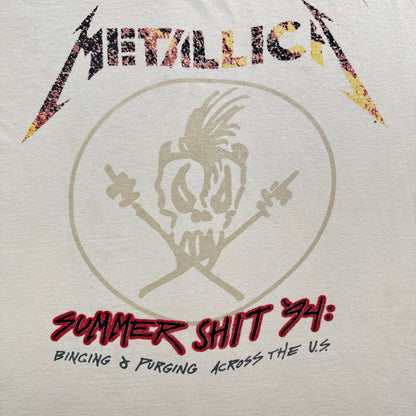 90s METALLICA SUMMER SHIT メタリカ 1994 TULTEX live shit 白 バンドT Tシャツ XL ba-t-2505-033