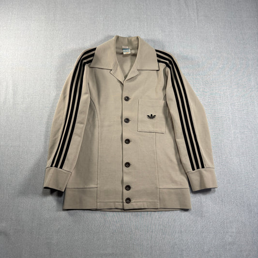 70s adidas トラックジャケット ガイコツジャージ ベージュ メタルボタン 48 ad-t-2505-025