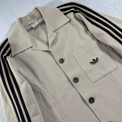 70s adidas トラックジャケット ガイコツジャージ ベージュ メタルボタン 48 ad-t-2505-025