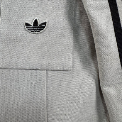 70s adidas トラックジャケット ガイコツジャージ ベージュ メタルボタン 48 ad-t-2505-025