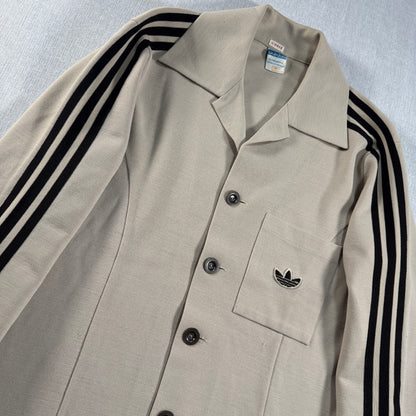 70s adidas トラックジャケット ガイコツジャージ ベージュ メタルボタン 48 ad-t-2505-025