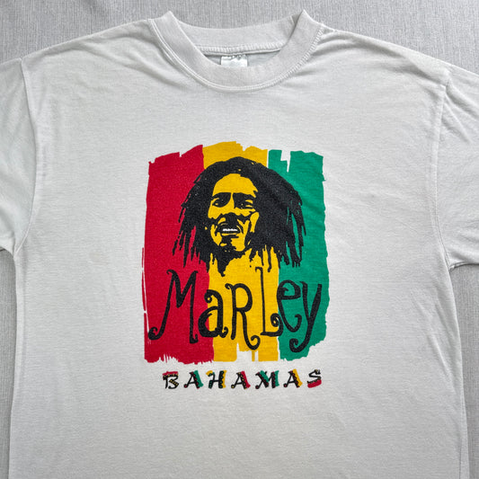 00s ボブマーリー Bob Marley Tシャツ レゲエ 白 M BAHAMAS ba-u-2505-025