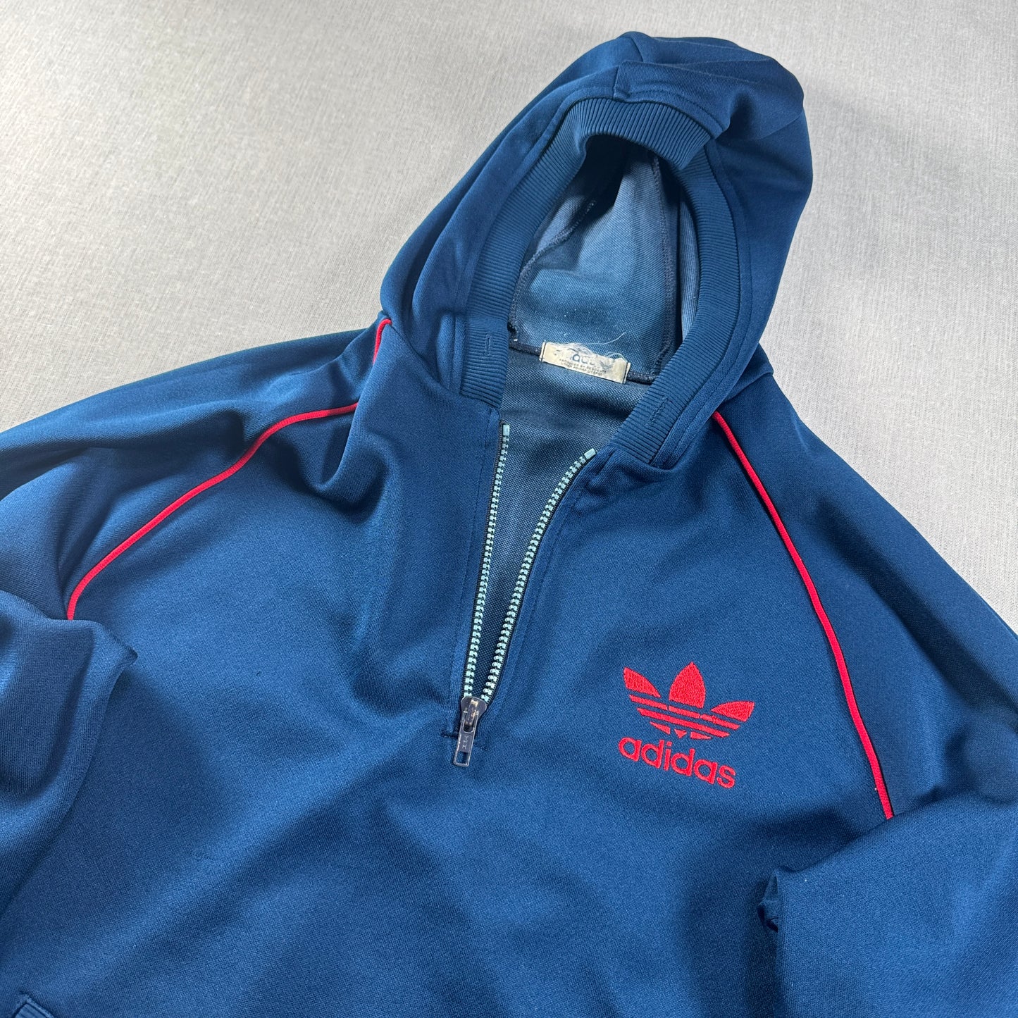 70s adidas ハーフジップパーカー ネイビー デサント製 O ad-u-2505-028