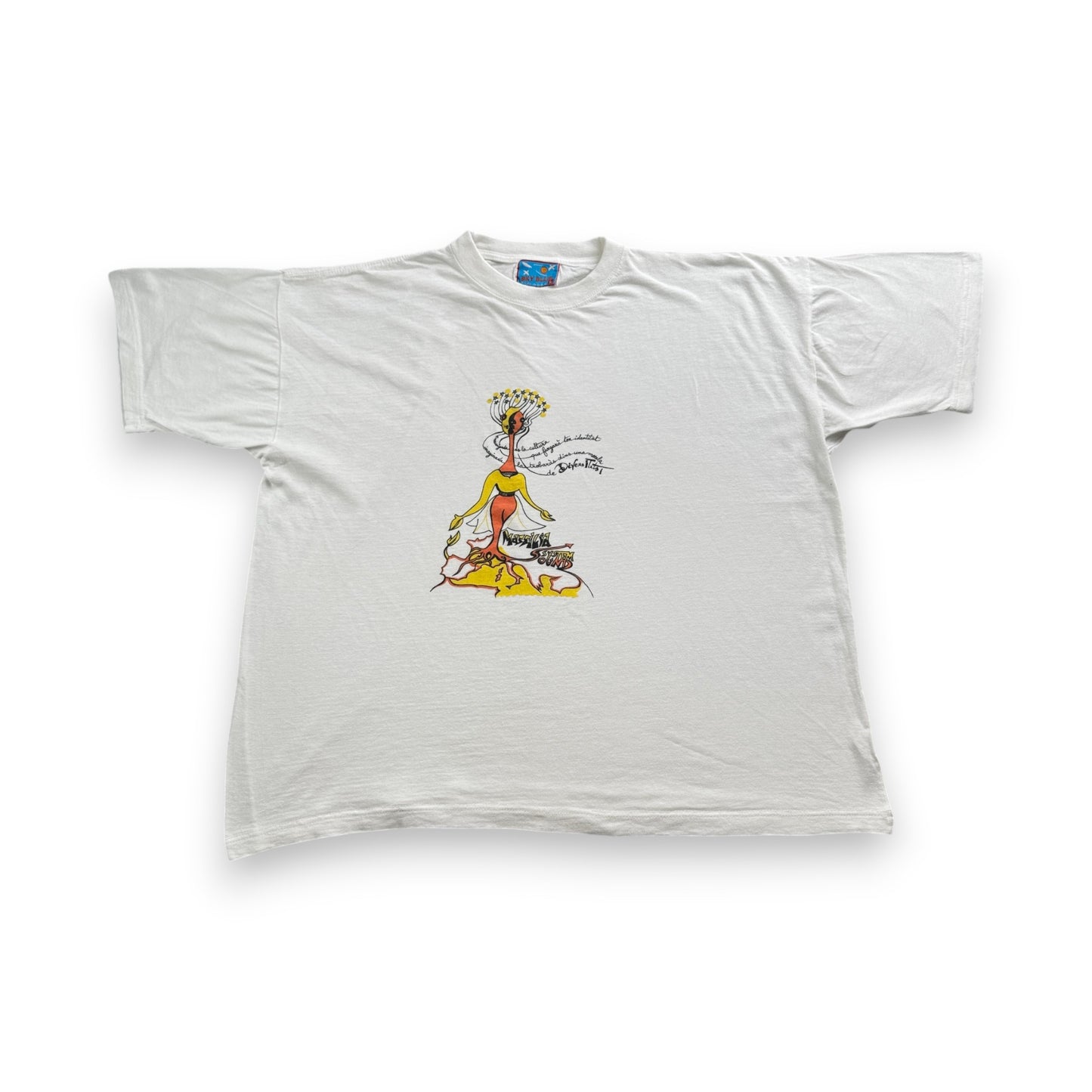 Massilia Sound System マッシリア サウンド システム レゲエ バンド フランス Tシャツ アートT L USA 白 SKY BLUE ba-u-2505-063