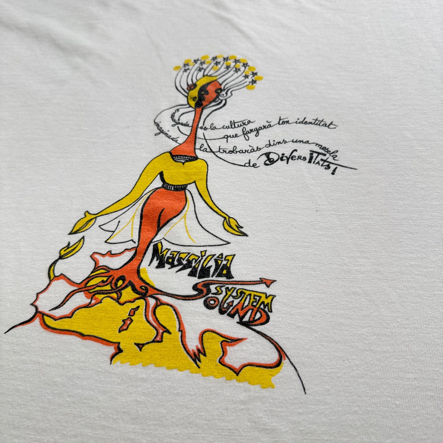 Massilia Sound System マッシリア サウンド システム レゲエ バンド フランス Tシャツ アートT L USA 白 SKY BLUE ba-u-2505-063