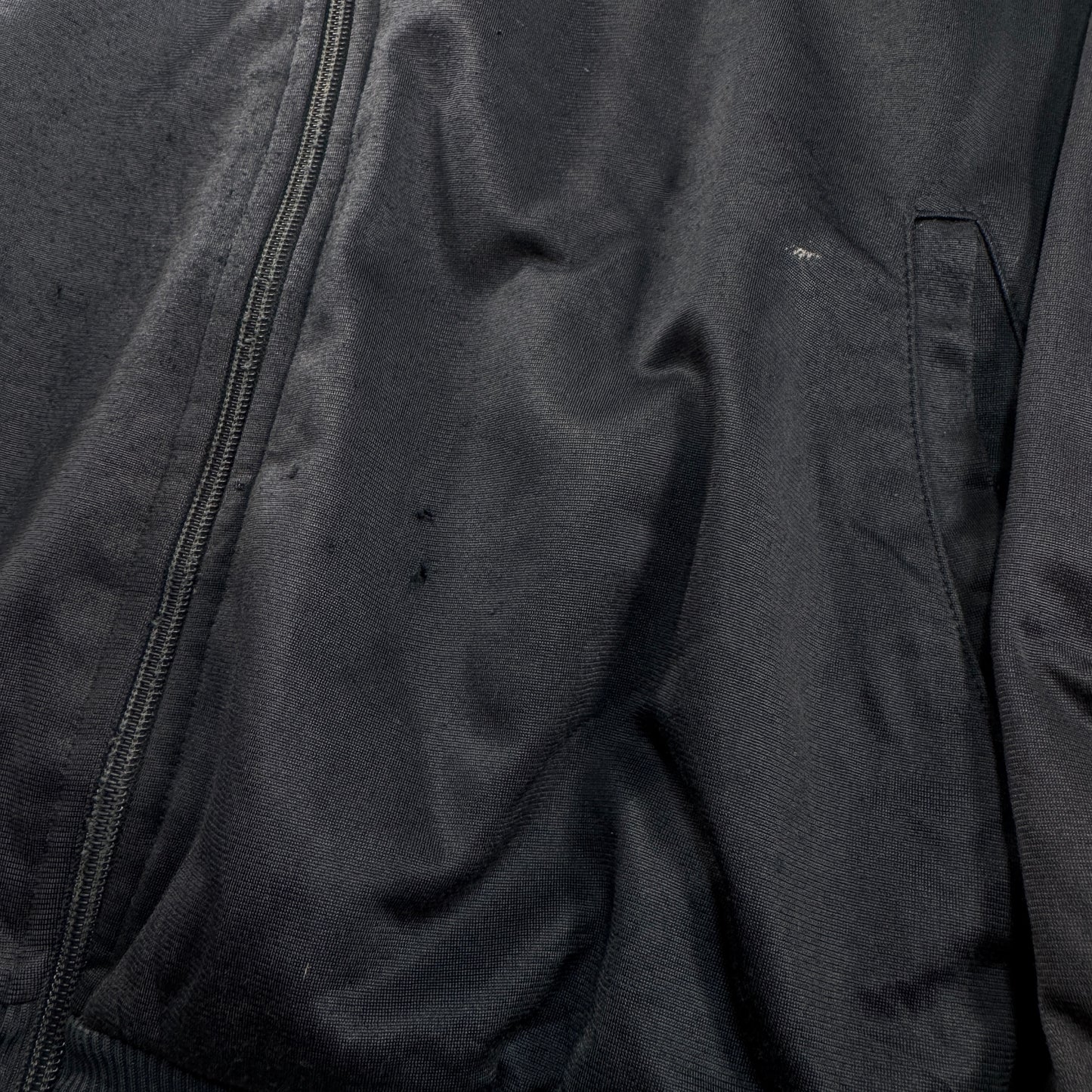 80s adidas トラックジャケット 黒 刺繍 銀タグ ad-u-2505-026