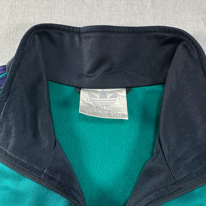 80s adidas トラックジャケット 黒 刺繍 銀タグ ad-u-2505-026