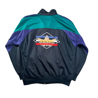 80s adidas トラックジャケット 黒 刺繍 銀タグ ad-u-2505-026