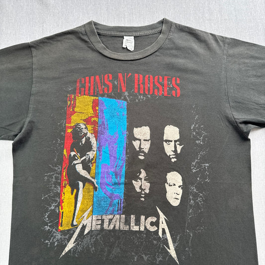 Guns N' Roses Metallica ガンズ メタリカ Tシャツ バンド 1992 シングルステッチ グレー ロック ba-u-2505-078