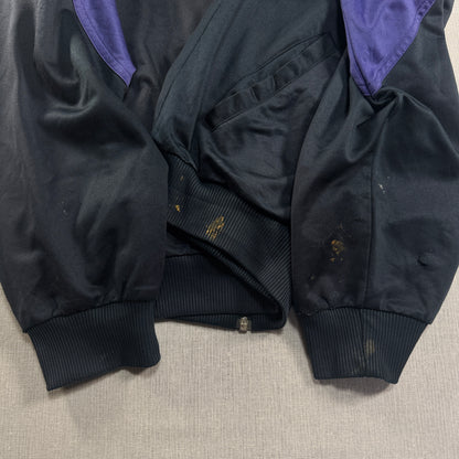 80s adidas トラックジャケット 黒 刺繍 銀タグ ad-u-2505-026