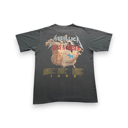 Guns N' Roses Metallica ガンズ メタリカ Tシャツ バンド 1992 シングルステッチ グレー ロック ba-u-2505-078