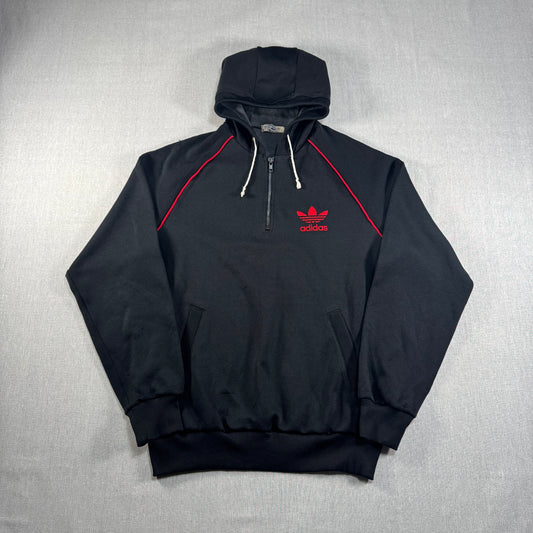 70s adidas ハーフジップパーカー ブラック デサント製 O ad-u-2505-025