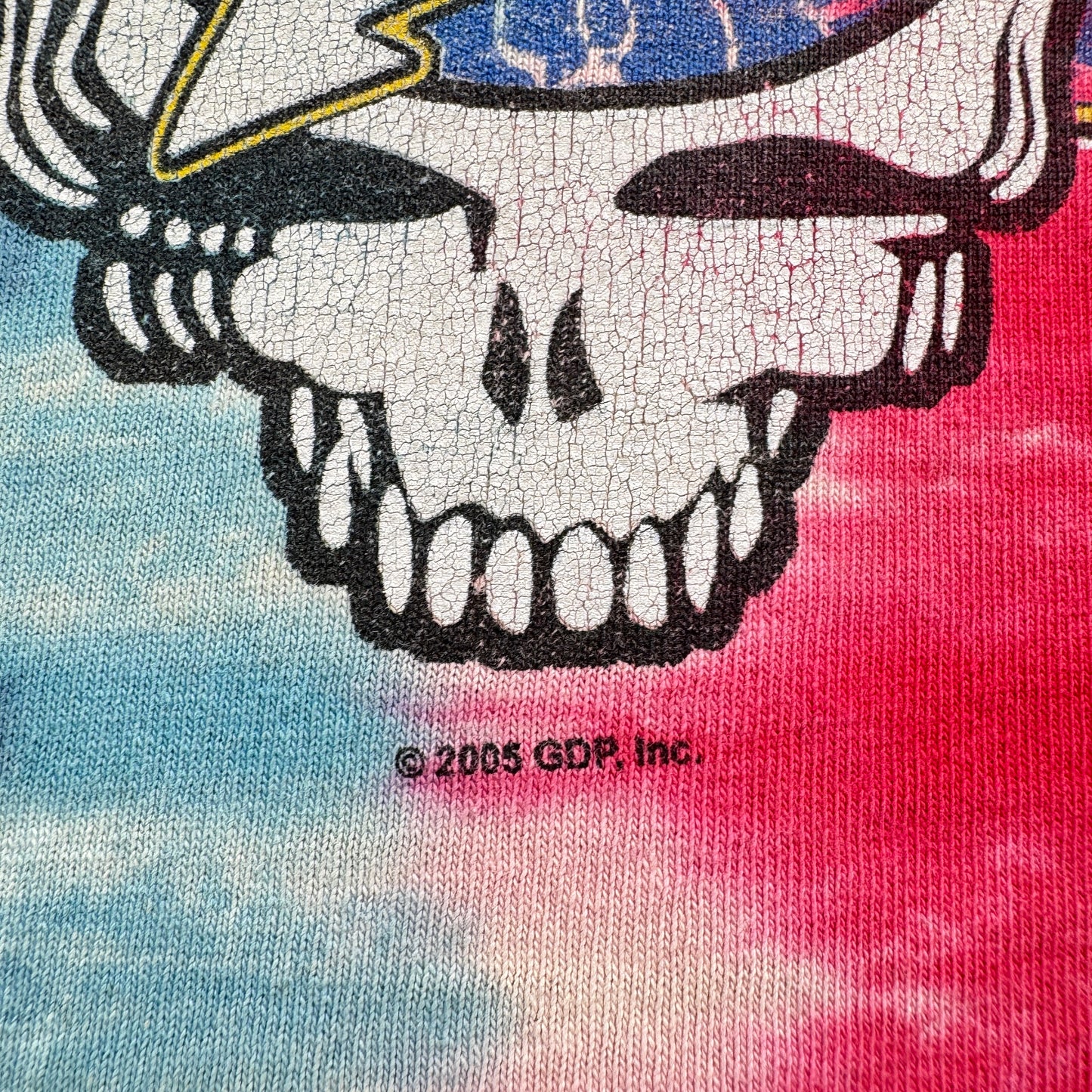00s Grateful Dead グレイトフルデッド 2003 Tシャツ タイダイ 赤 青 バンドT デルタ M ba-u-2505-092