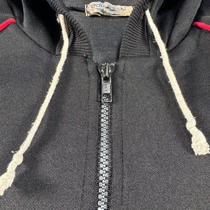 70s adidas ハーフジップパーカー ブラック デサント製 O ad-u-2505-025